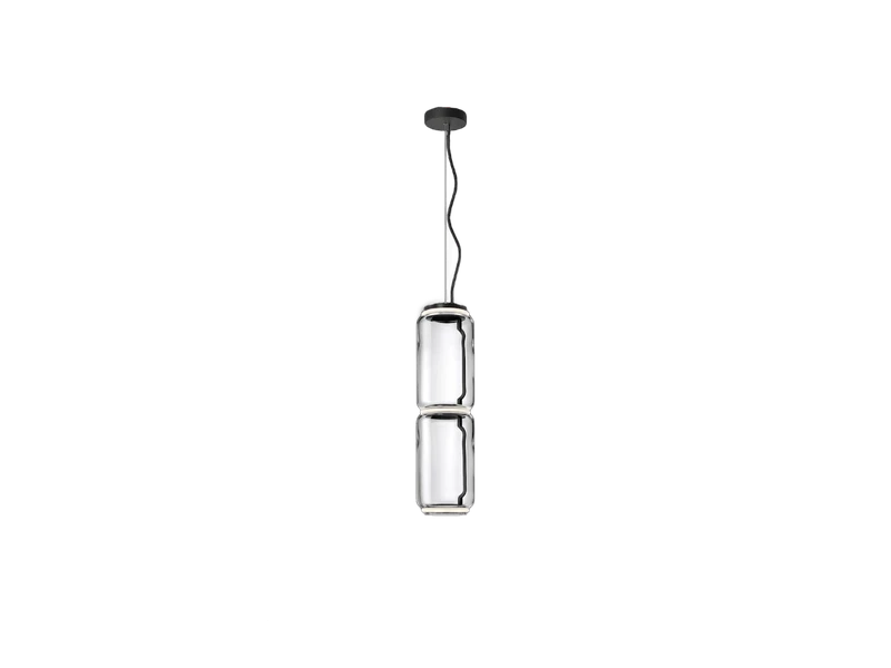 Luminaire Suspendu Double Cylindre en Verre