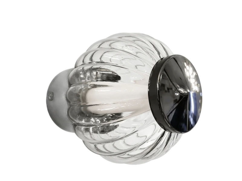 Applique Murale Globe LED  en Verre Strié