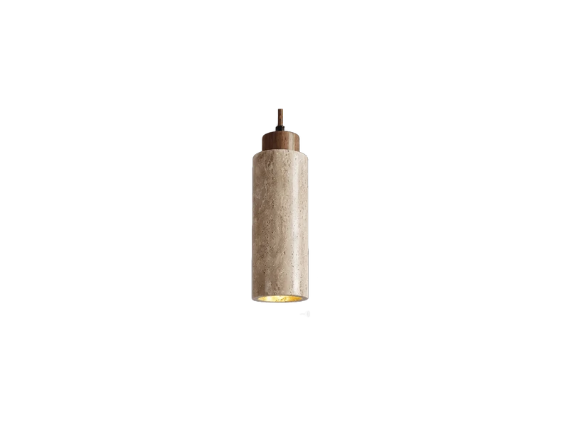 Suspension Cylindrique en Pierre Travertin