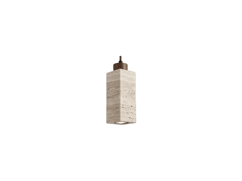 Suspension Rectangulaire LED en Pierre Travertin