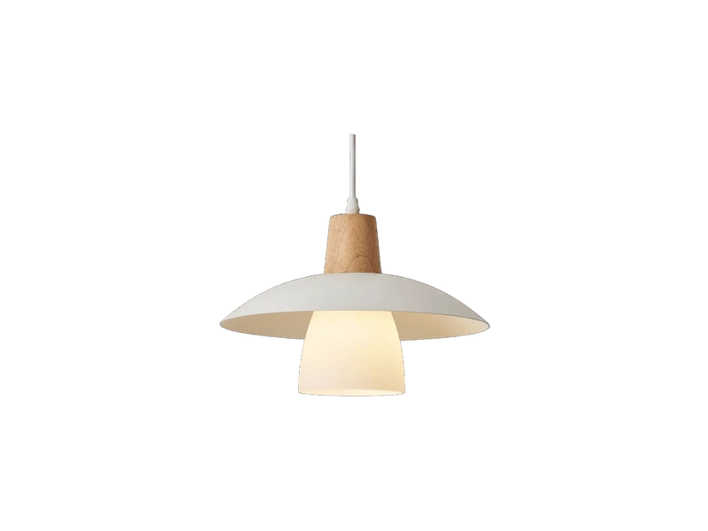 Suspension Scandinave Bois & Blanc pour E27